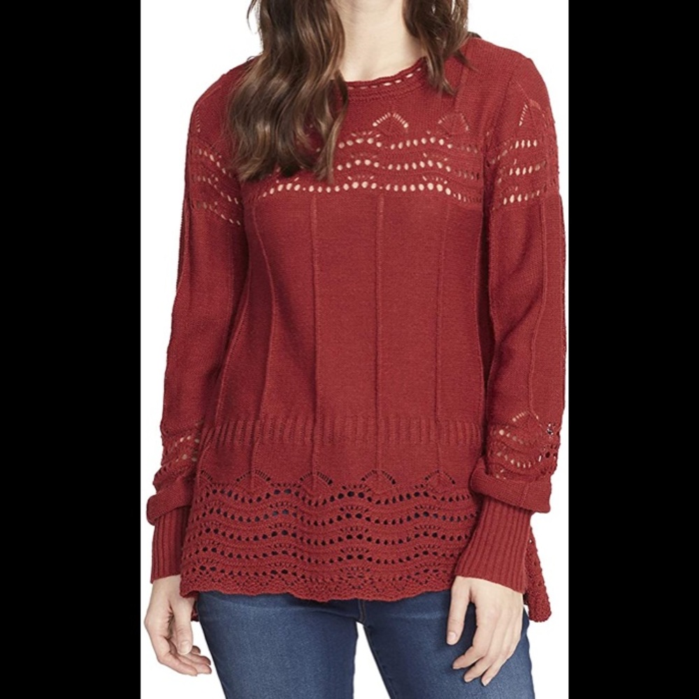 Vintage America Blues Women’s Fiona Sweater Open Pattern Design Pullover